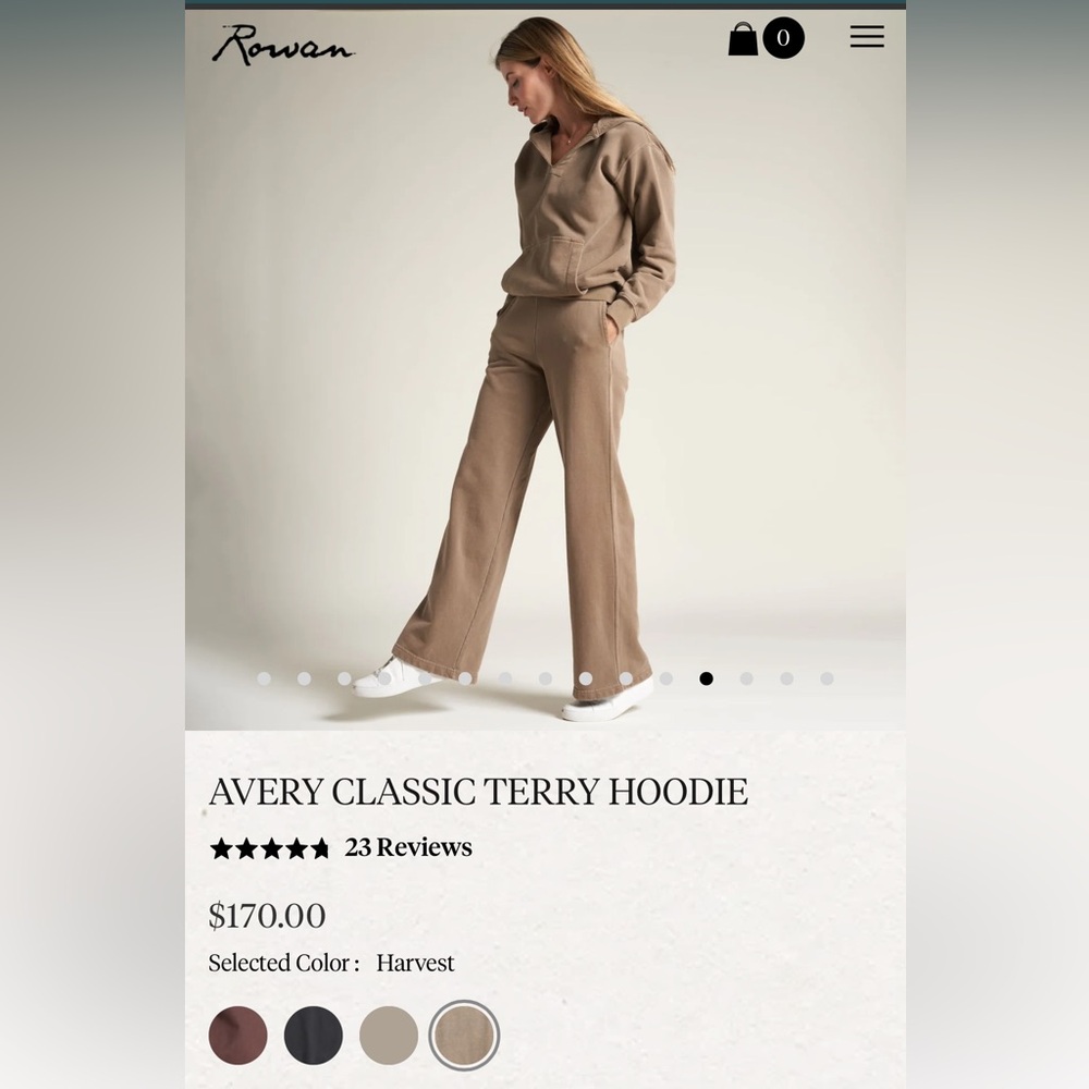 NWT ROWAN terry cotton set size XS color
Harvest